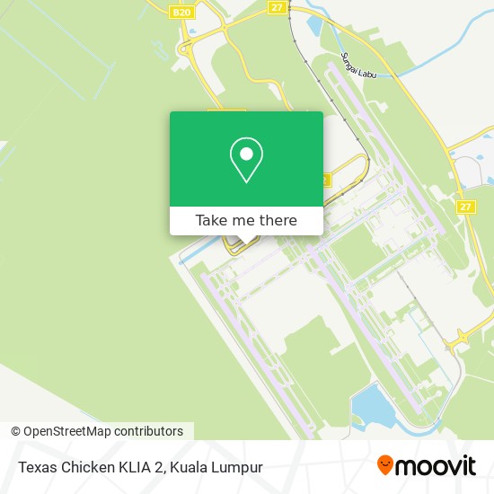 Texas Chicken KLIA 2 map