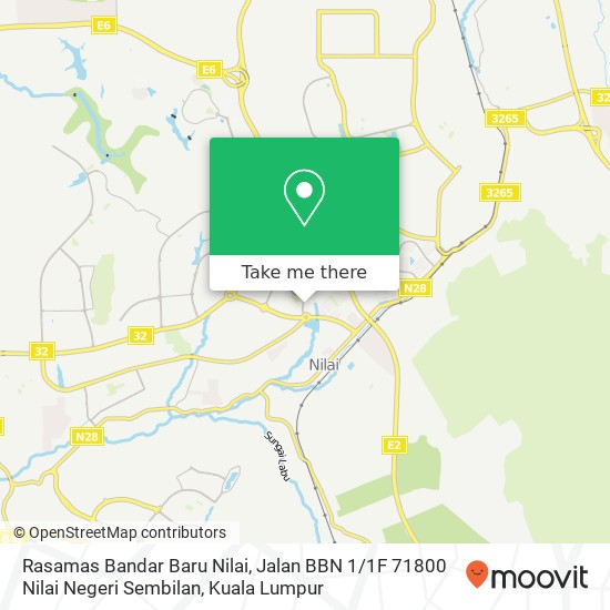 Peta Rasamas Bandar Baru Nilai, Jalan BBN 1 / 1F 71800 Nilai Negeri Sembilan
