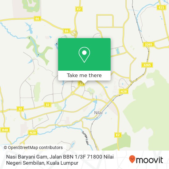 Nasi Baryani Gam, Jalan BBN 1 / 3F 71800 Nilai Negeri Sembilan map