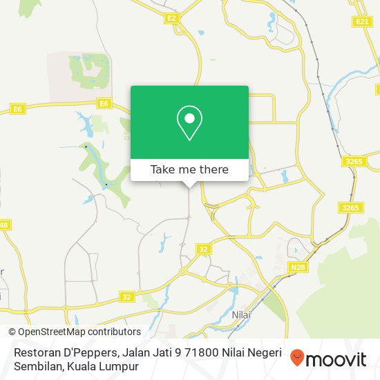 Peta Restoran D'Peppers, Jalan Jati 9 71800 Nilai Negeri Sembilan