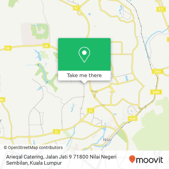 Peta Arieqal Catering, Jalan Jati 9 71800 Nilai Negeri Sembilan