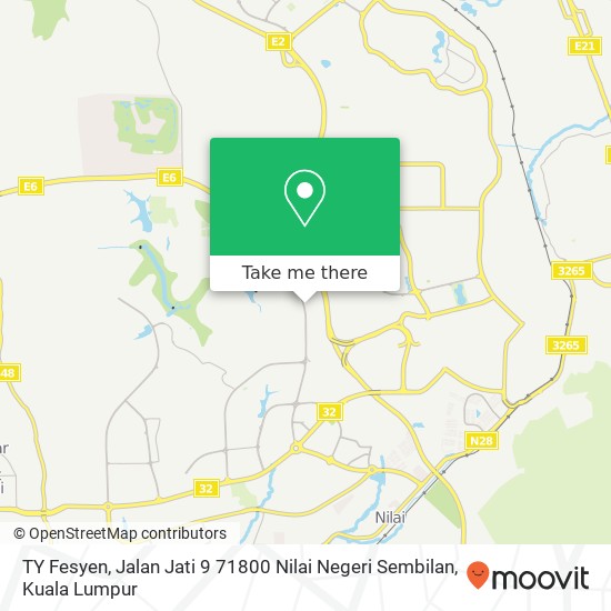 TY Fesyen, Jalan Jati 9 71800 Nilai Negeri Sembilan map