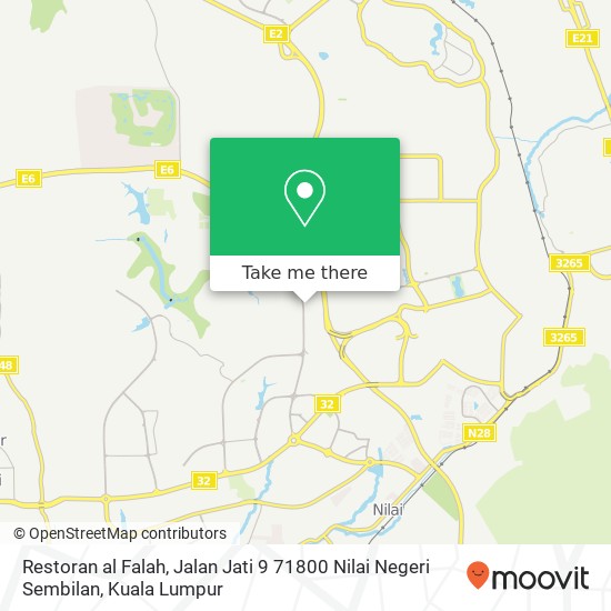 Peta Restoran al Falah, Jalan Jati 9 71800 Nilai Negeri Sembilan
