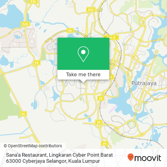 Peta Sana'a Restaurant, Lingkaran Cyber Point Barat 63000 Cyberjaya Selangor