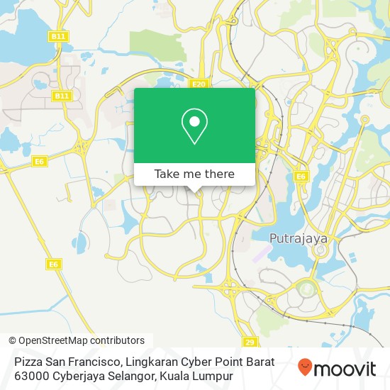 Peta Pizza San Francisco, Lingkaran Cyber Point Barat 63000 Cyberjaya Selangor