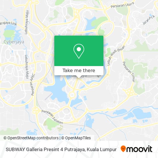 SUBWAY Galleria Presint 4 Putrajaya map