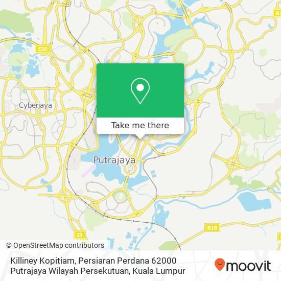 Peta Killiney Kopitiam, Persiaran Perdana 62000 Putrajaya Wilayah Persekutuan