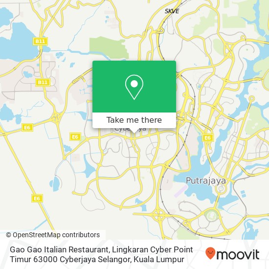 Gao Gao Italian Restaurant, Lingkaran Cyber Point Timur 63000 Cyberjaya Selangor map