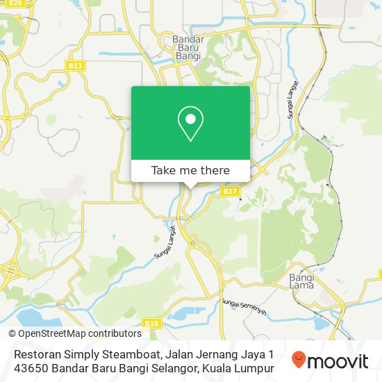 Restoran Simply Steamboat, Jalan Jernang Jaya 1 43650 Bandar Baru Bangi Selangor map