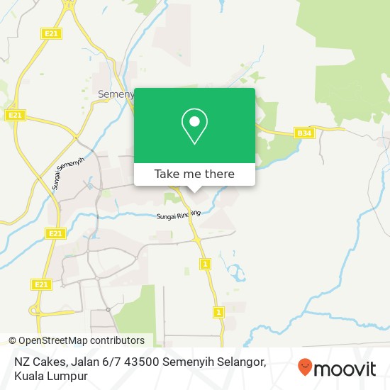 Peta NZ Cakes, Jalan 6 / 7 43500 Semenyih Selangor
