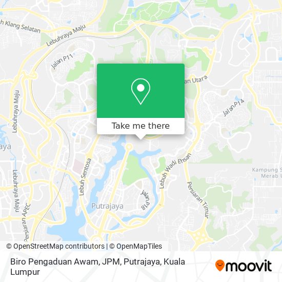 Peta Biro Pengaduan Awam, JPM, Putrajaya