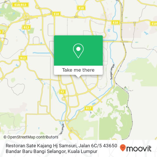 Peta Restoran Sate Kajang Hj Samsuri, Jalan 6C / 5 43650 Bandar Baru Bangi Selangor