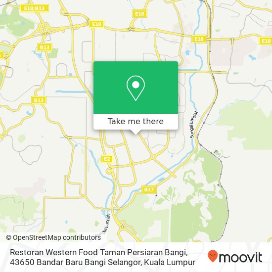 Peta Restoran Western Food Taman Persiaran Bangi, 43650 Bandar Baru Bangi Selangor