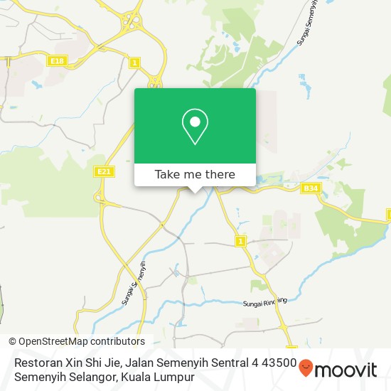 Peta Restoran Xin Shi Jie, Jalan Semenyih Sentral 4 43500 Semenyih Selangor