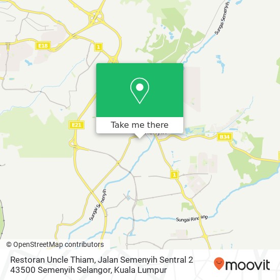 Peta Restoran Uncle Thiam, Jalan Semenyih Sentral 2 43500 Semenyih Selangor