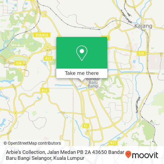 Arbie's Collection, Jalan Medan PB 2A 43650 Bandar Baru Bangi Selangor map