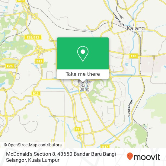 McDonald's Section 8, 43650 Bandar Baru Bangi Selangor map