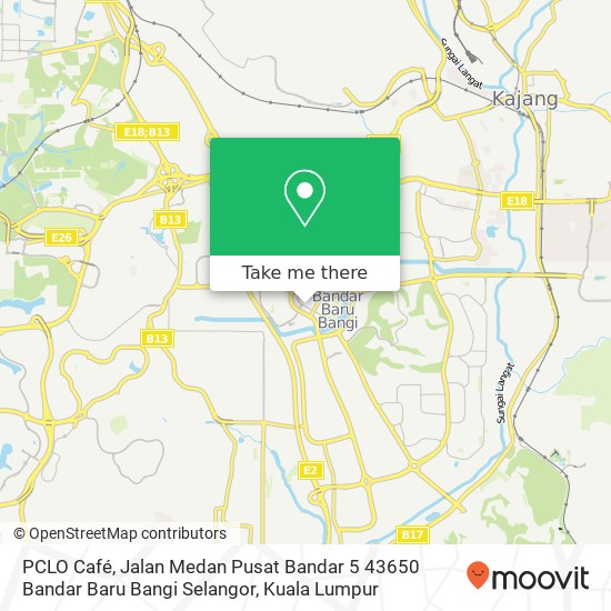 Peta PCLO Café, Jalan Medan Pusat Bandar 5 43650 Bandar Baru Bangi Selangor