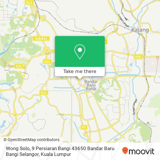 Peta Wong Solo, 9 Persiaran Bangi 43650 Bandar Baru Bangi Selangor