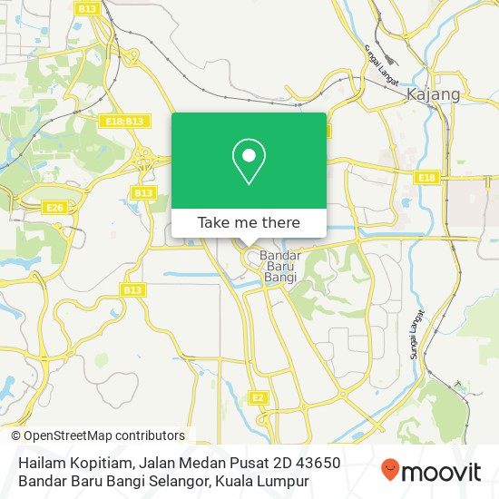 Peta Hailam Kopitiam, Jalan Medan Pusat 2D 43650 Bandar Baru Bangi Selangor