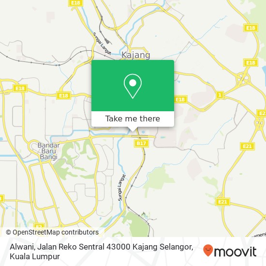 Peta Alwani, Jalan Reko Sentral 43000 Kajang Selangor