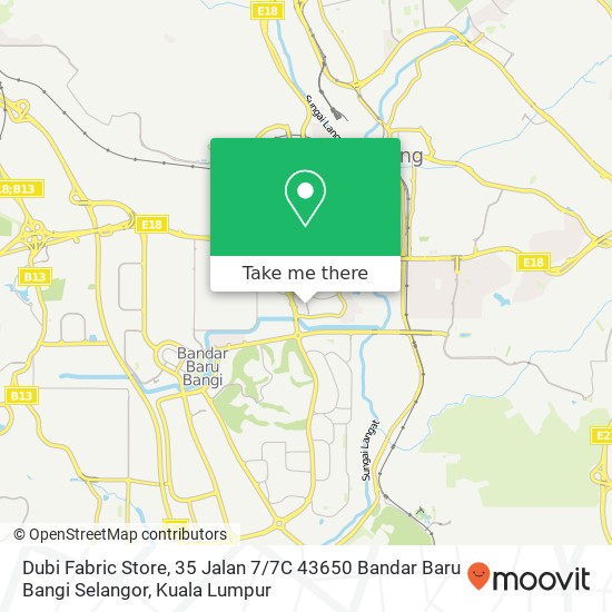 Dubi Fabric Store, 35 Jalan 7 / 7C 43650 Bandar Baru Bangi Selangor map