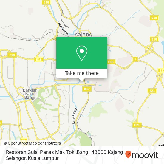 Restoran Gulai Panas Mak Tok ,Bangi, 43000 Kajang Selangor map