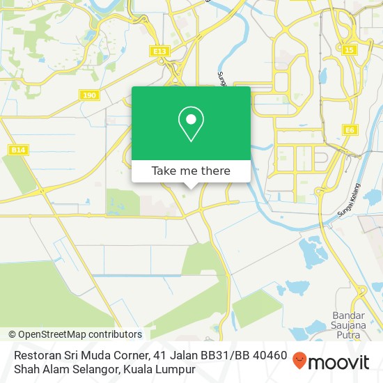 Restoran Sri Muda Corner, 41 Jalan BB31 / BB 40460 Shah Alam Selangor map