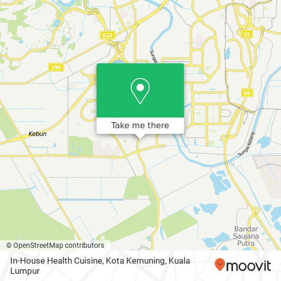 Peta In-House Health Cuisine, Kota Kemuning, 28 Jalan Anggerik Mokara 31 / 47 40460 Shah Alam Selangor
