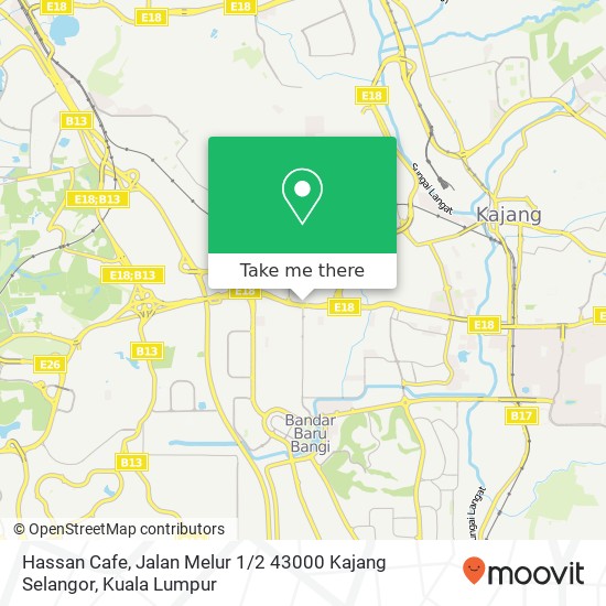 Hassan Cafe, Jalan Melur 1 / 2 43000 Kajang Selangor map