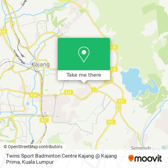 Twins Sport Badminton Centre Kajang @ Kajang Prima map