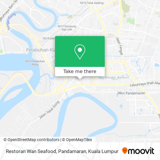 Peta Restoran Wan Seafood, Pandamaran
