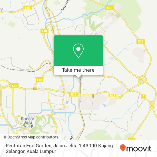 Peta Restoran Foo Garden, Jalan Jelita 1 43000 Kajang Selangor