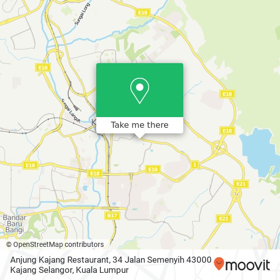 Anjung Kajang Restaurant, 34 Jalan Semenyih 43000 Kajang Selangor map