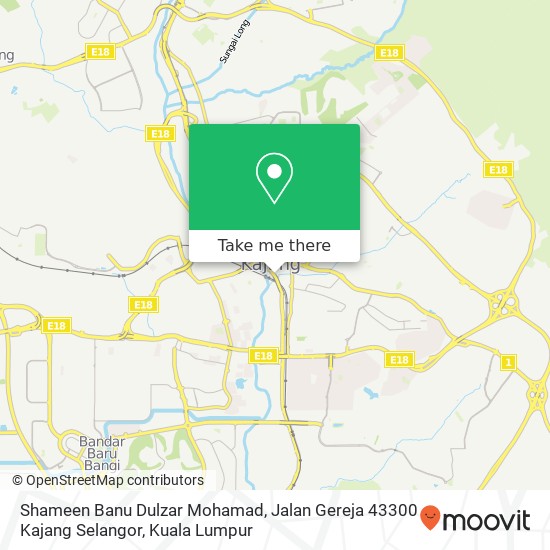 Peta Shameen Banu Dulzar Mohamad, Jalan Gereja 43300 Kajang Selangor