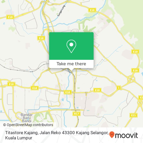 Peta Titastore Kajang, Jalan Reko 43300 Kajang Selangor