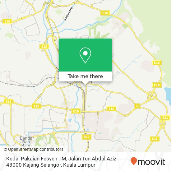 Kedai Pakaian Fesyen TM, Jalan Tun Abdul Aziz 43000 Kajang Selangor map