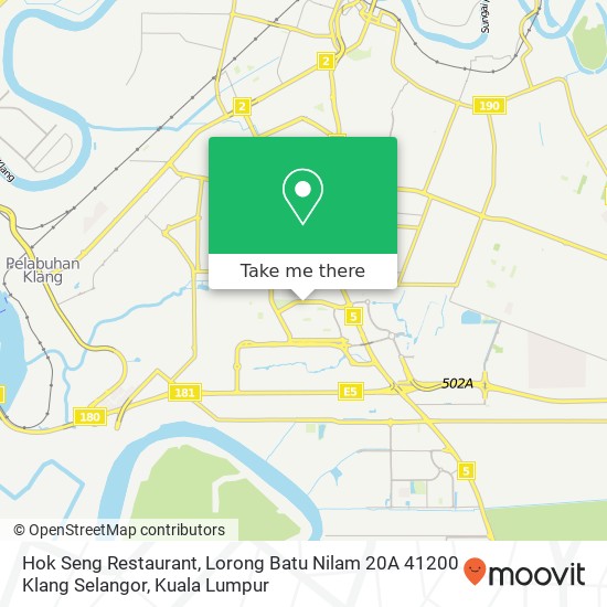 Hok Seng Restaurant, Lorong Batu Nilam 20A 41200 Klang Selangor map