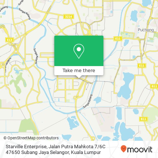 Peta Starville Enterprise, Jalan Putra Mahkota 7 / 6C 47650 Subang Jaya Selangor