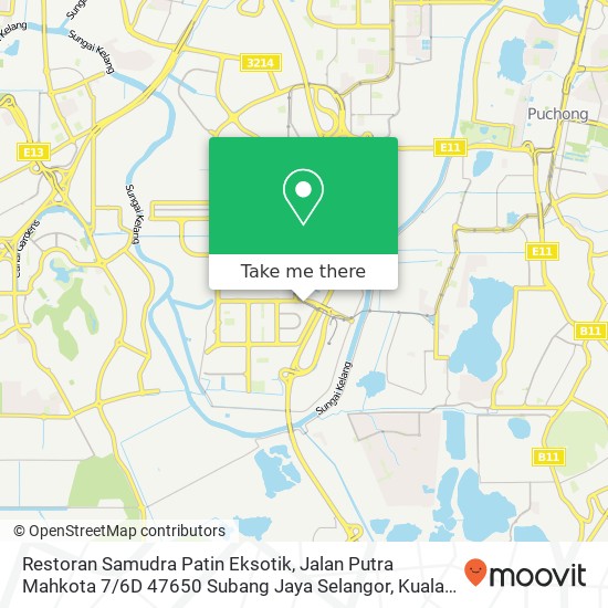 Peta Restoran Samudra Patin Eksotik, Jalan Putra Mahkota 7 / 6D 47650 Subang Jaya Selangor