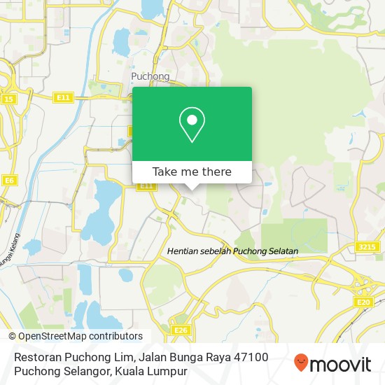 Restoran Puchong Lim, Jalan Bunga Raya 47100 Puchong Selangor map