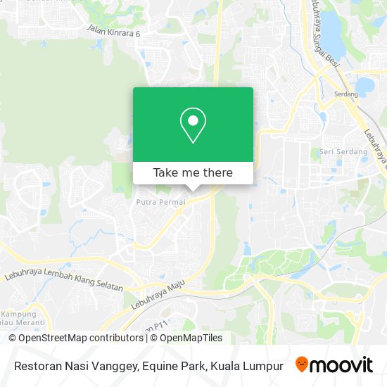 Restoran Nasi Vanggey, Equine Park map