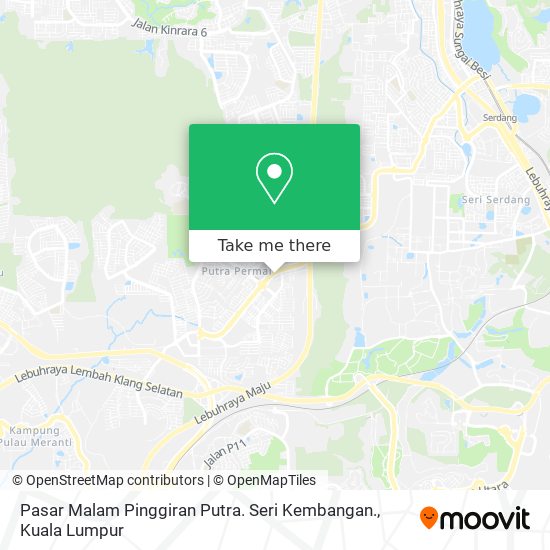 Peta Pasar Malam Pinggiran Putra. Seri Kembangan.