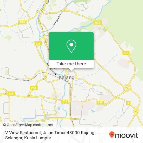 Peta V View Restaurant, Jalan Timur 43000 Kajang Selangor