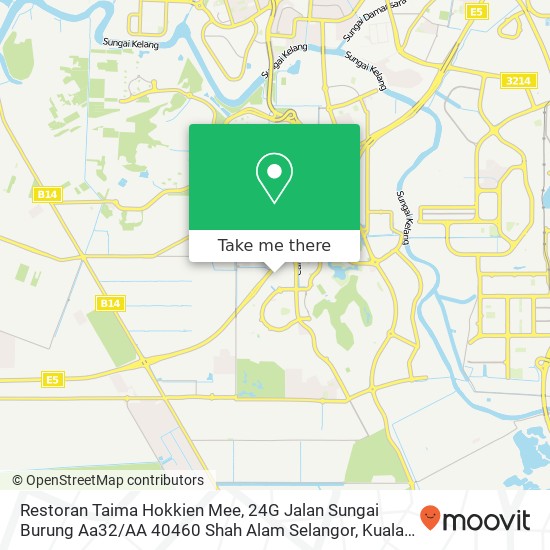 Peta Restoran Taima Hokkien Mee, 24G Jalan Sungai Burung Aa32 / AA 40460 Shah Alam Selangor