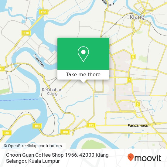 Peta Choon Guan Coffee Shop 1956, 42000 Klang Selangor