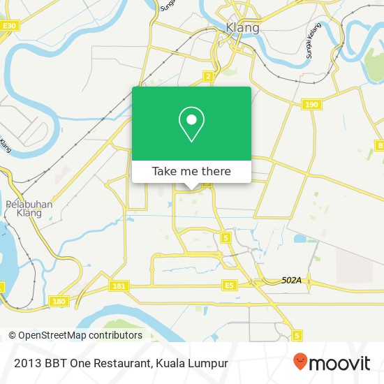 Peta 2013 BBT One Restaurant, Lebuh Batu Nilam 41200 Klang Selangor