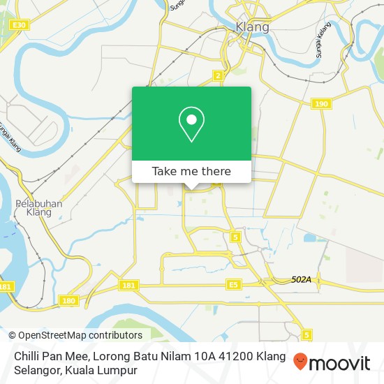Peta Chilli Pan Mee, Lorong Batu Nilam 10A 41200 Klang Selangor