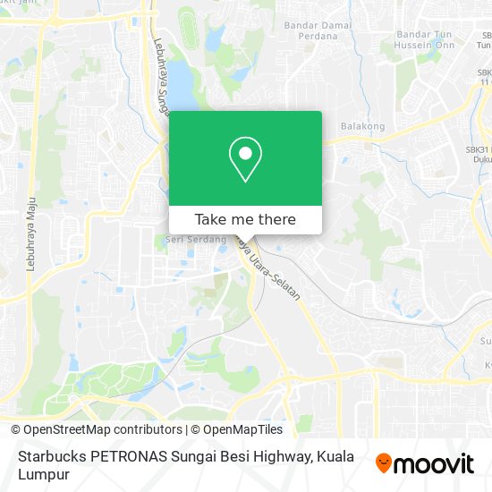 Starbucks PETRONAS Sungai Besi Highway map