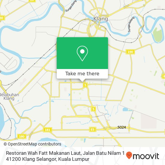 Restoran Wah Fatt Makanan Laut, Jalan Batu Nilam 1 41200 Klang Selangor map